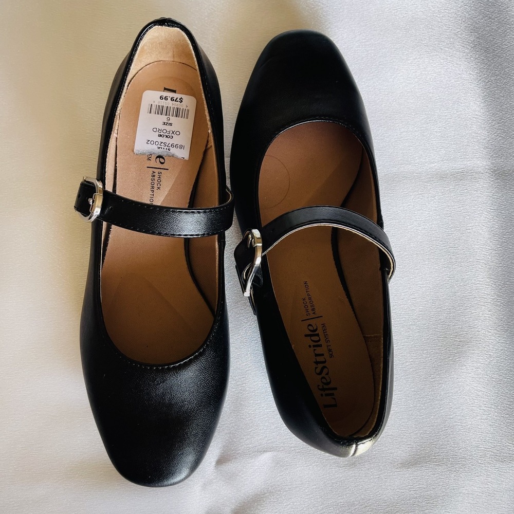 LifeStride Womens Cameo MJ Mary Jane Soft System Low Heels Black  6M New w/ Tag - Picture 6 of 10